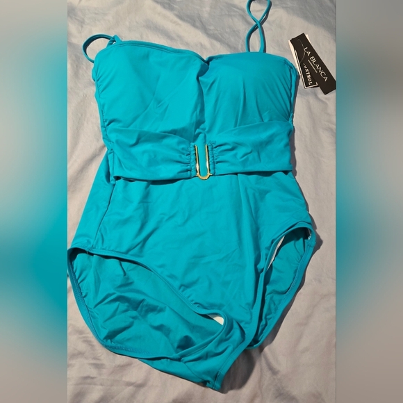 La Blanca Women's Standard Island Goddess Bandeau One Piece Swimsuit #629 - Picture 2 of 7